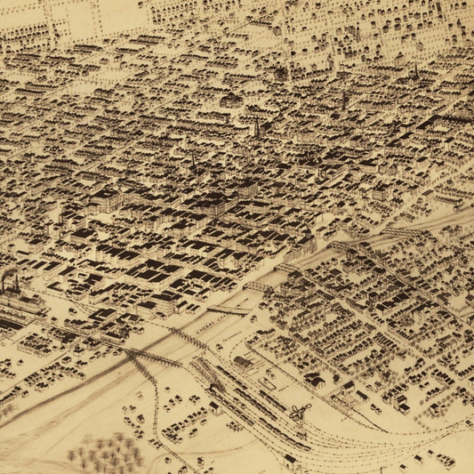 Vintage Map of Denver, Colorado, 1881