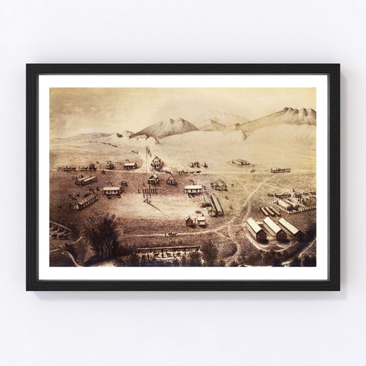 vintage map of Fort Collins, Colorado, 1865