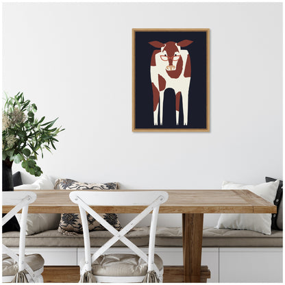 Farm Cow Framed Canvas Wall Art