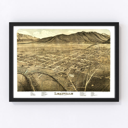 Vintage map of Leadville, Colorado, 1879