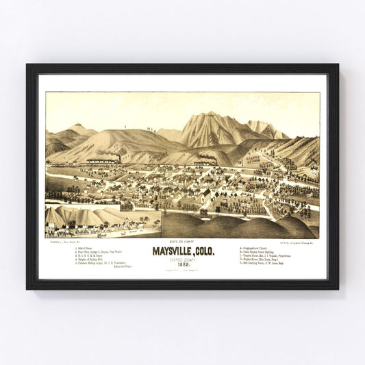 Vintage map of Maysville, Colorado, 1882