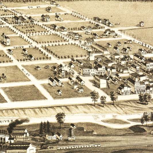 Vintage Map of Salida, Colorado, 1882
