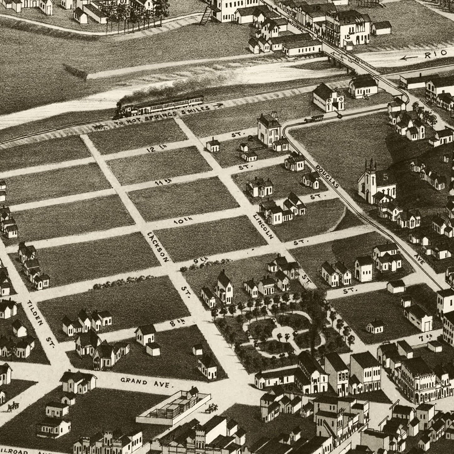 Vintage Map of Las Vegas, New Mexico, 1882