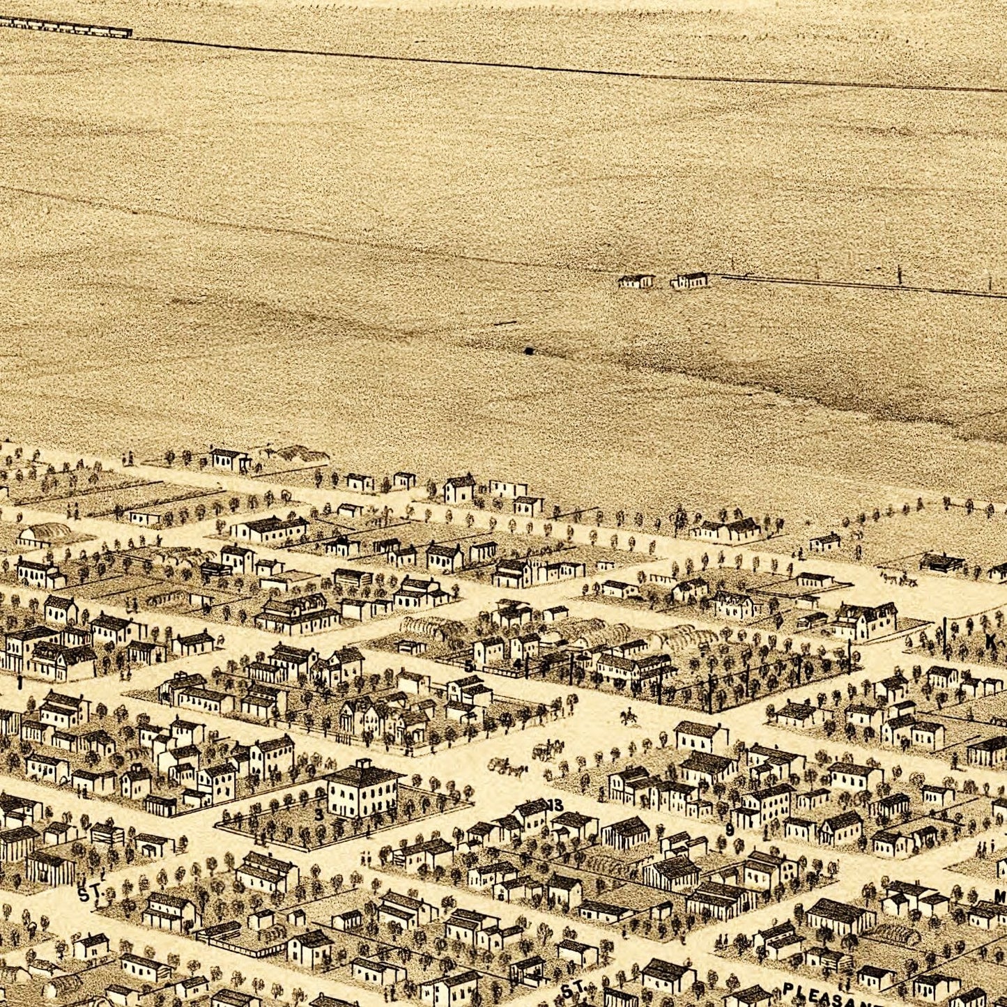 Vintage Map of Brigham City, Utah, 1875