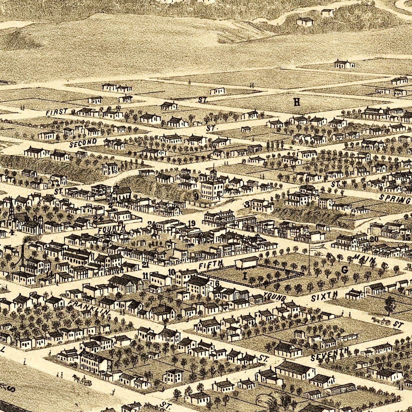 Vintage Map of Ogden, Utah, 1875