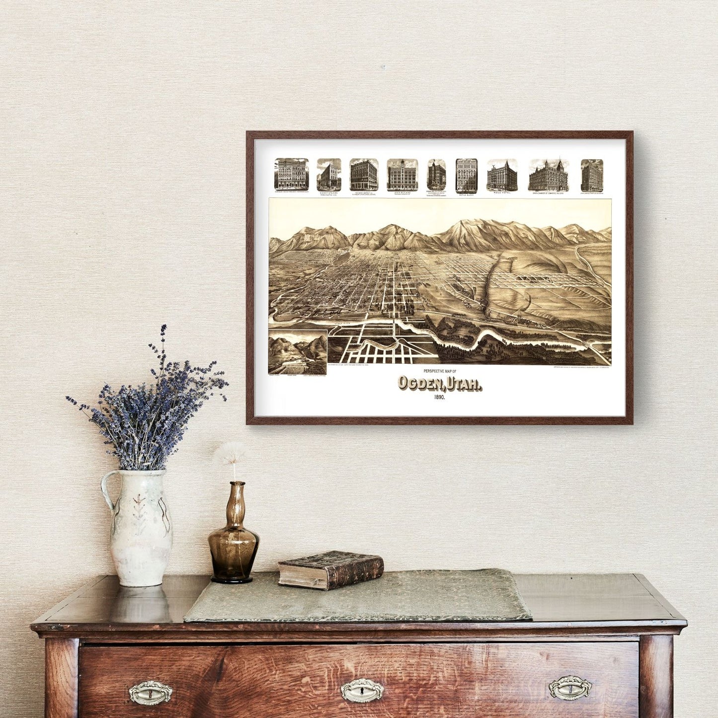 Vintage Map of Ogden, Utah, 1890