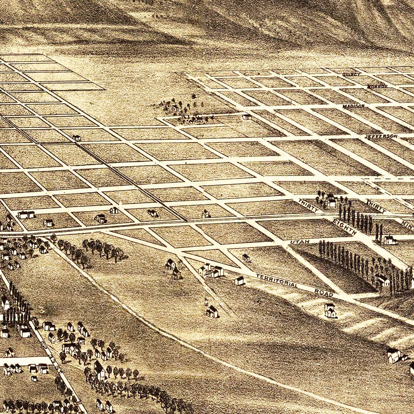 Vintage Map of Ogden, Utah, 1890
