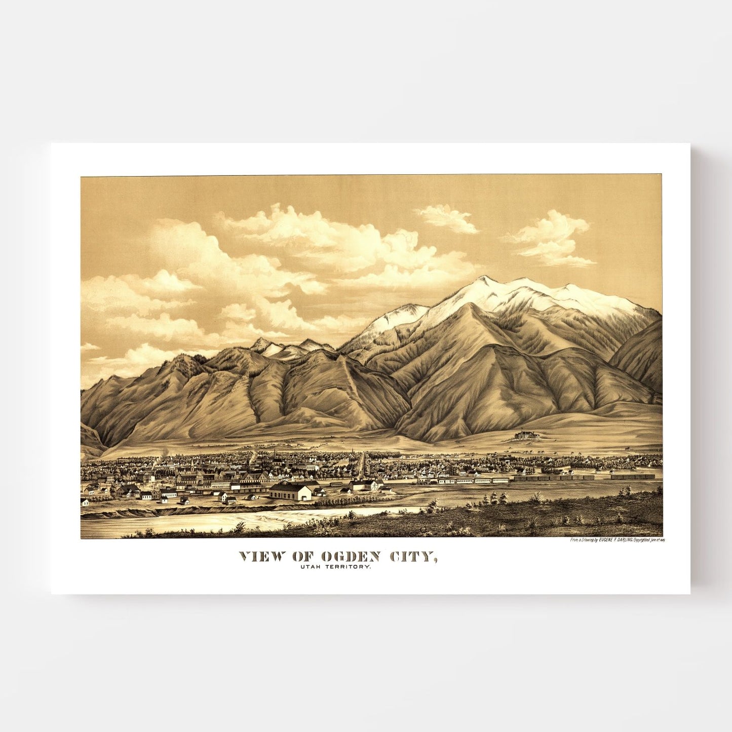 Vintage Map of Ogden, Utah, 1889