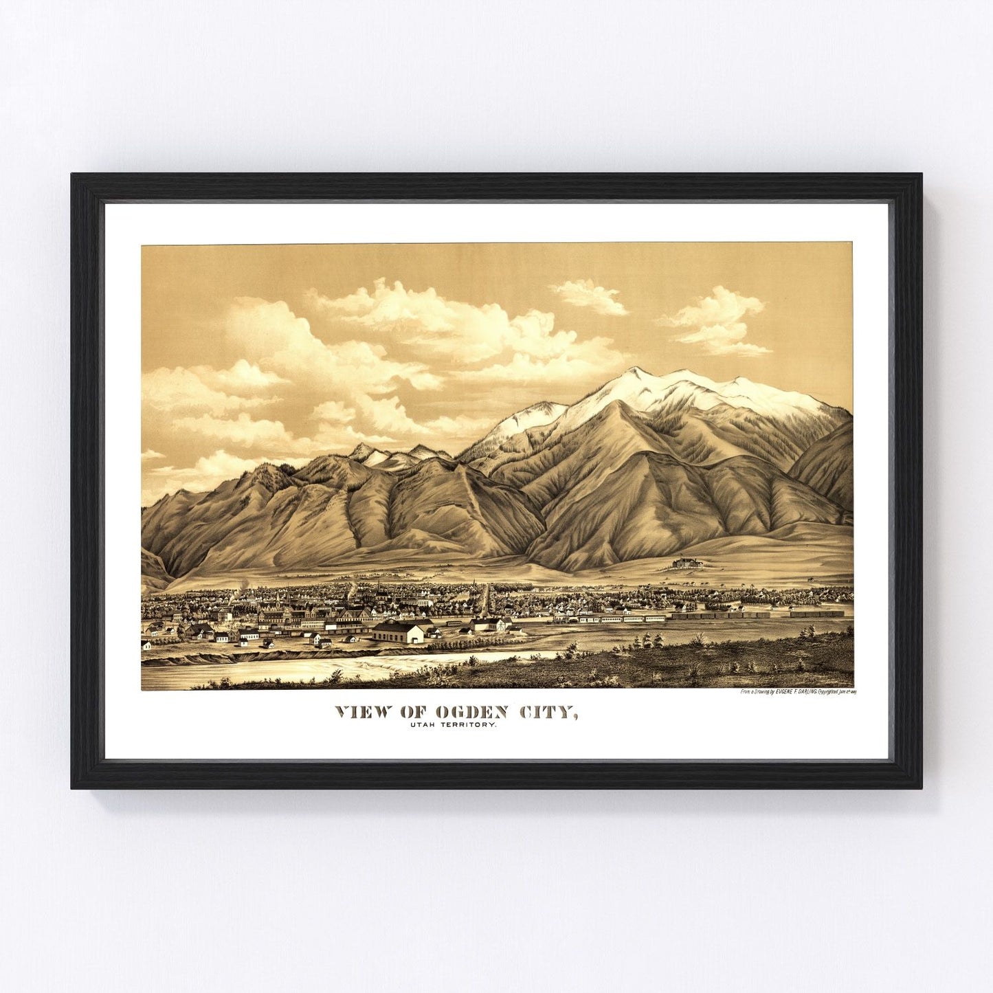 Vintage map of Ogden, Utah, 1889