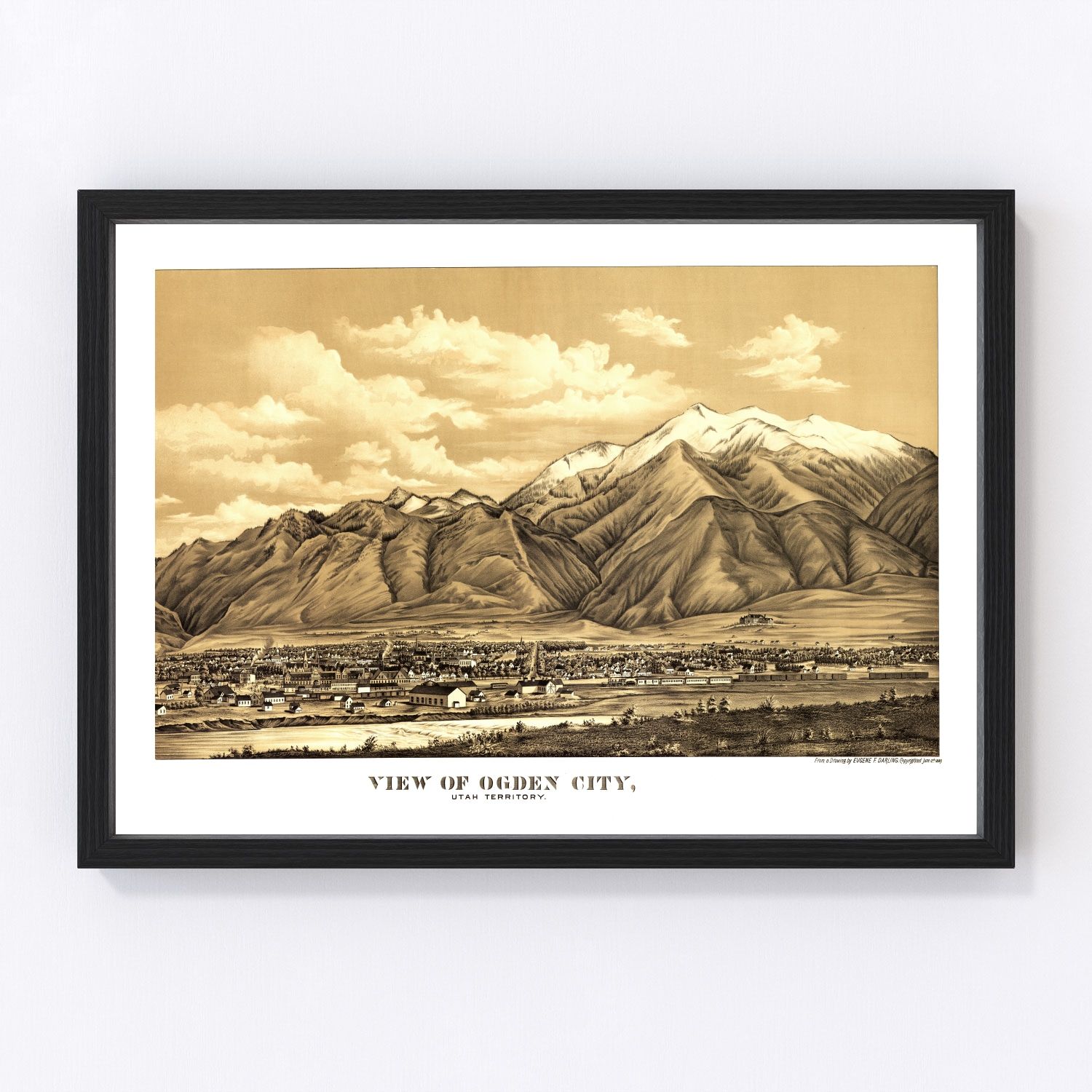 Vintage map of Ogden, Utah, 1889