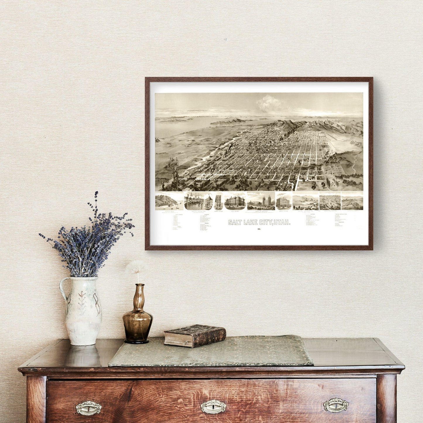 Vintage Map of Salt Lake City, Utah, 1891 II