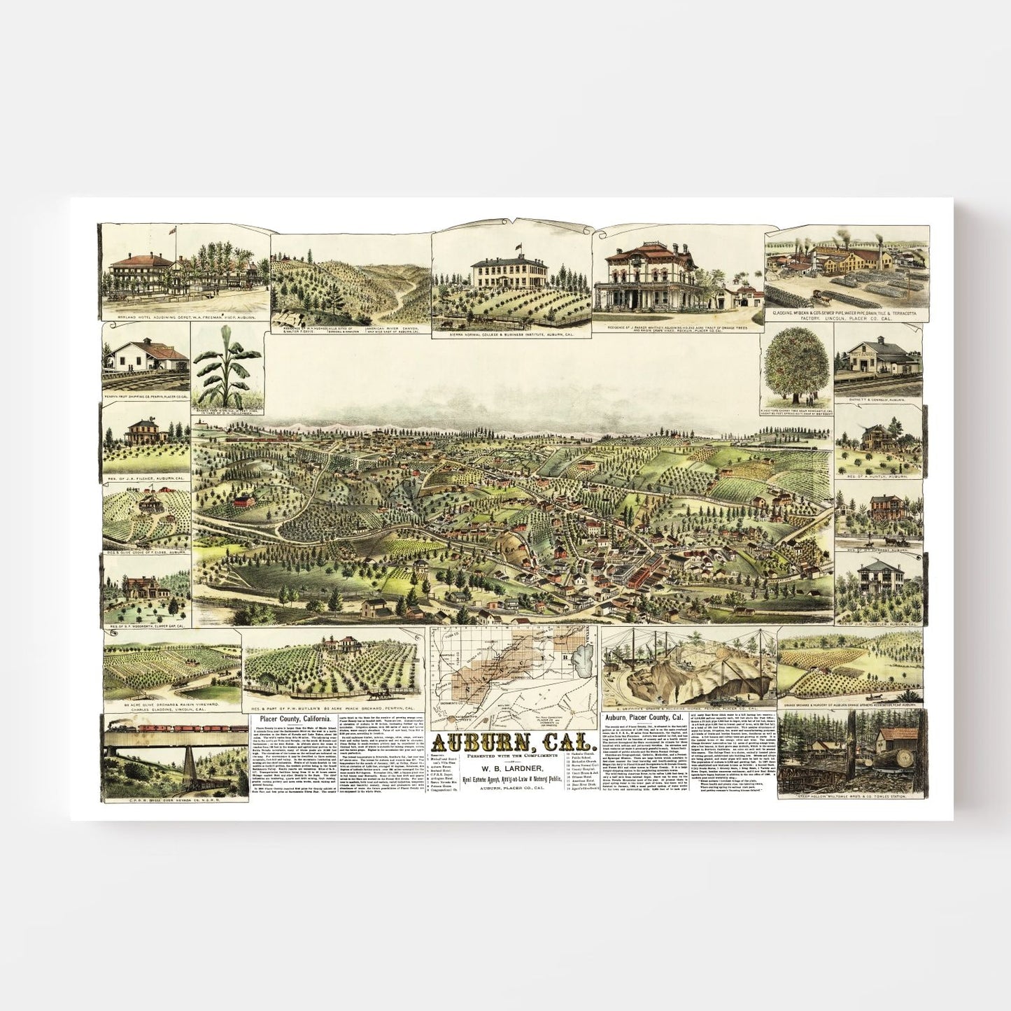 Vintage Map of Auburn, California, 1887 (Sanborn Edition)