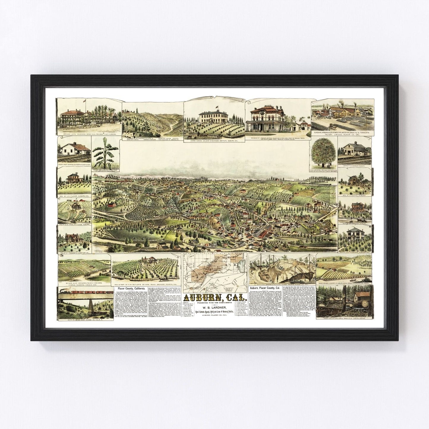 vintage Sanborn map of Auburn, California, 1887, Gold Country