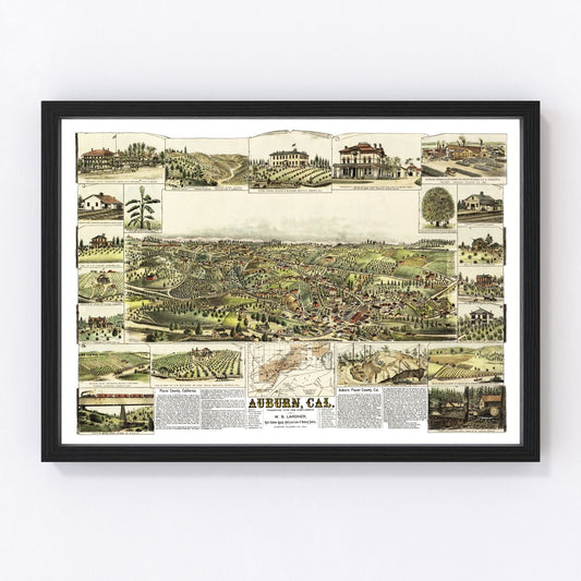 vintage Sanborn map of Auburn, California, 1887, Gold Country