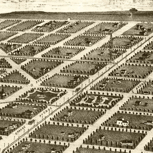 Vintage Map of San Diego, California, 1880