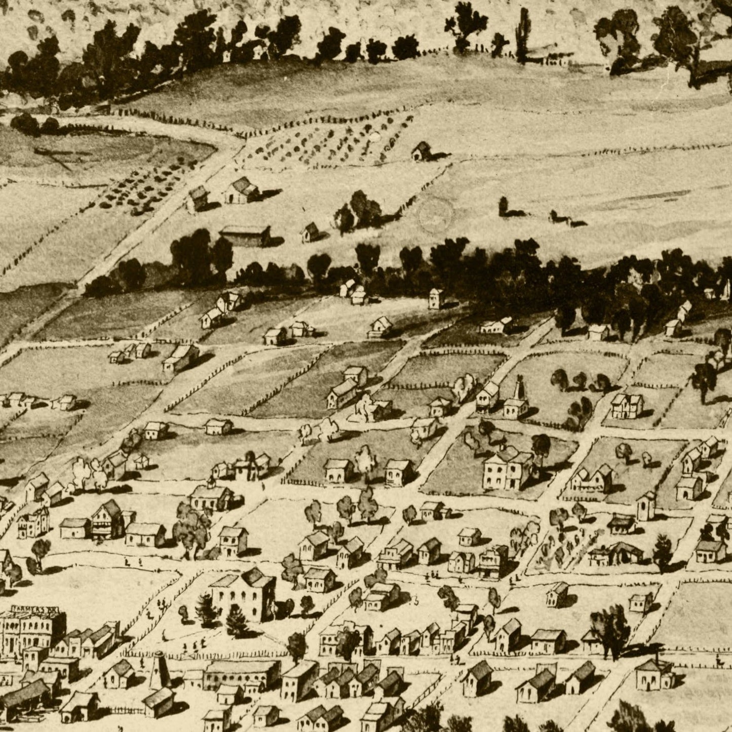 Vintage Map of Lakeport, California, 1888
