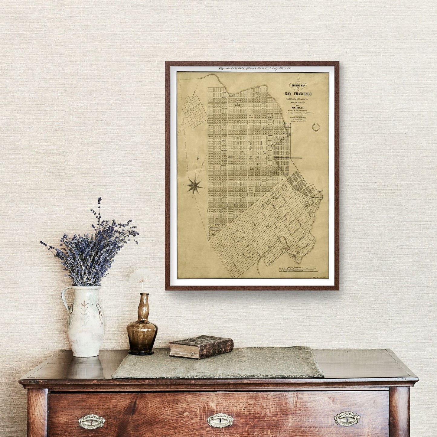 Vintage Map of San Francisco, California, 1849