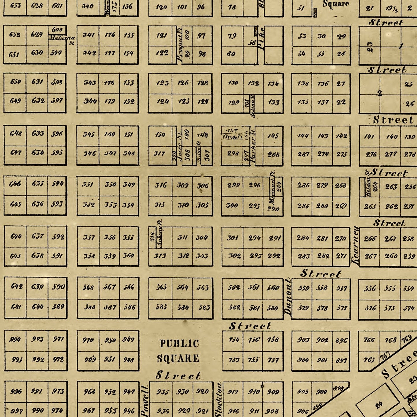 Vintage Map of San Francisco, California, 1849