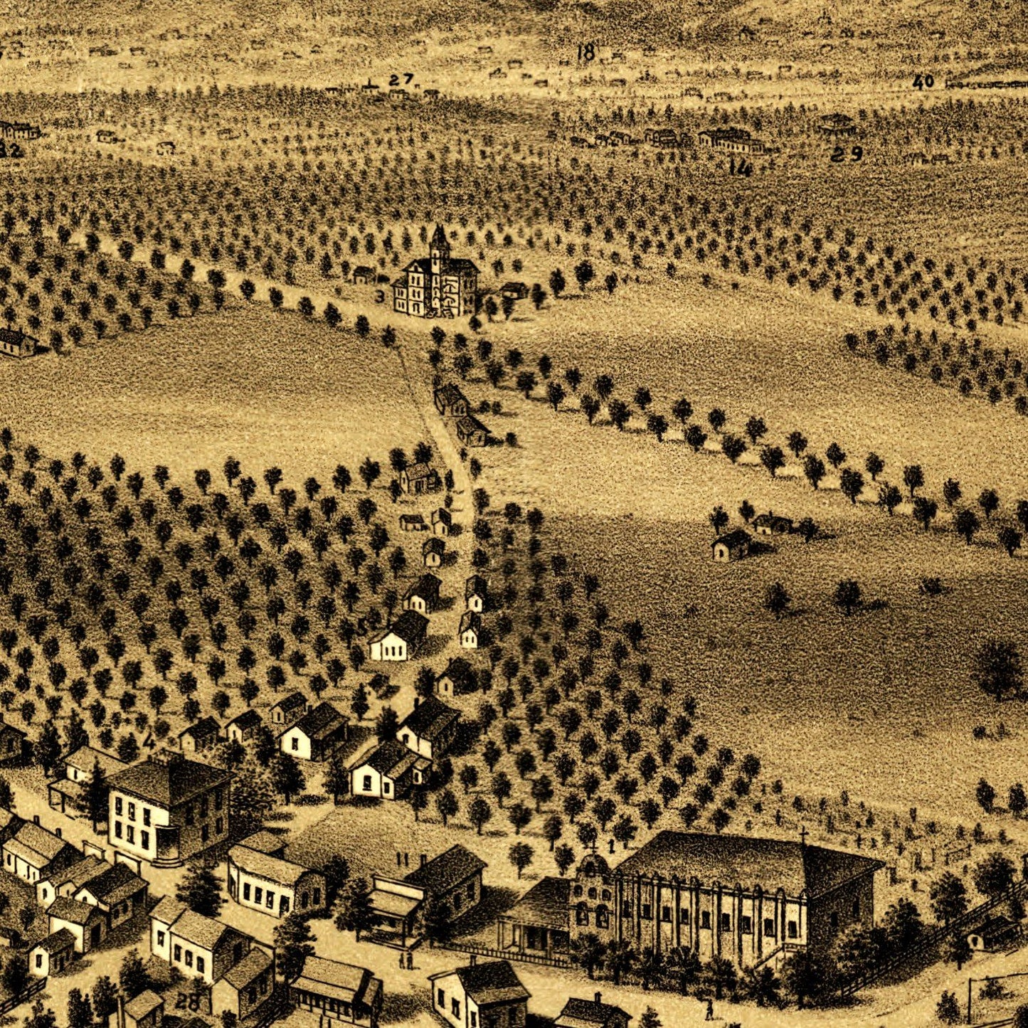 Vintage Map of San Gabriel, California, 1893
