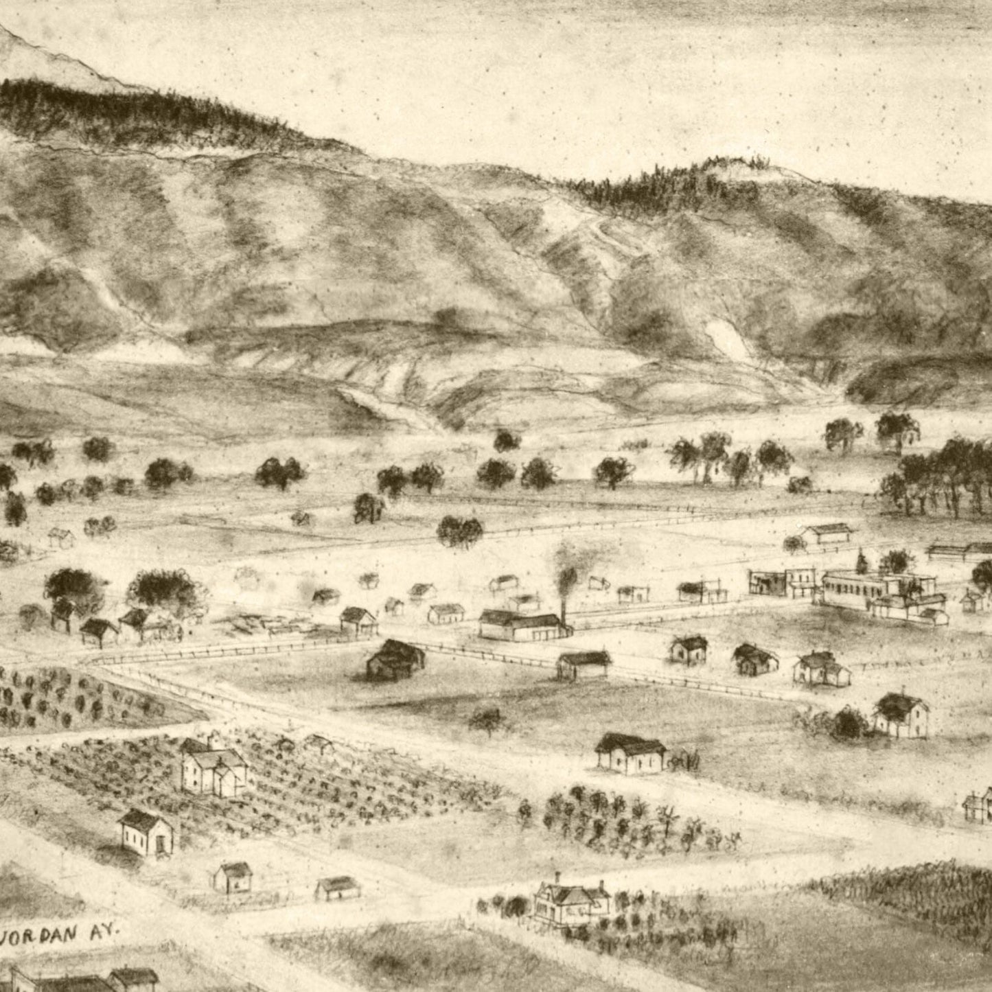 Vintage Map of San Jacinto, California, 1886