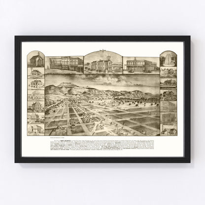 vintage map of San Jacinto, California, 1886, Riverside County valley