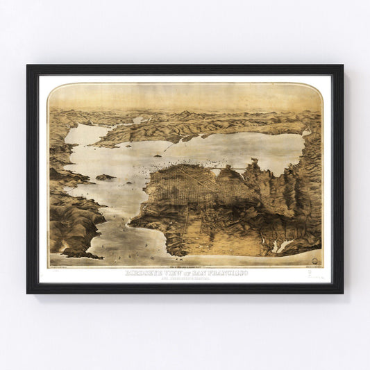 vintage map of San Francisco, California, 1876