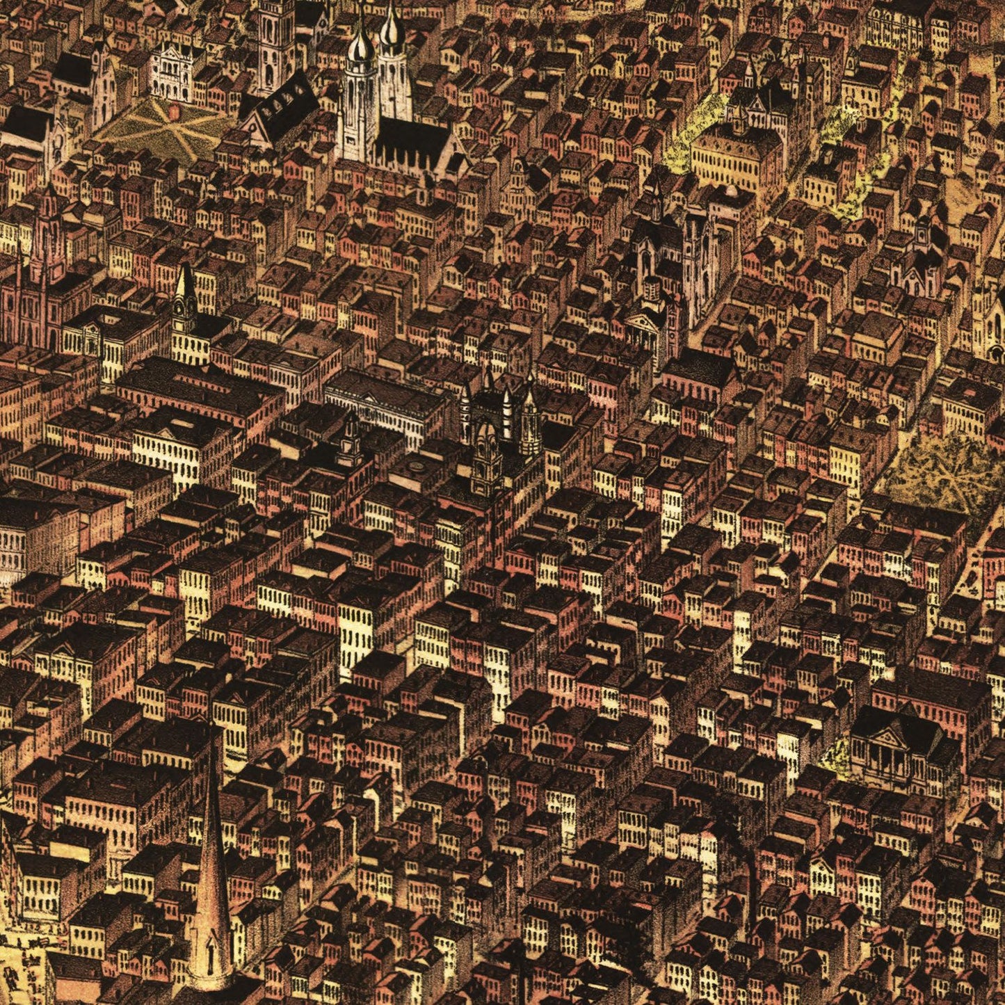 Vintage Map of San Francisco, California, 1878