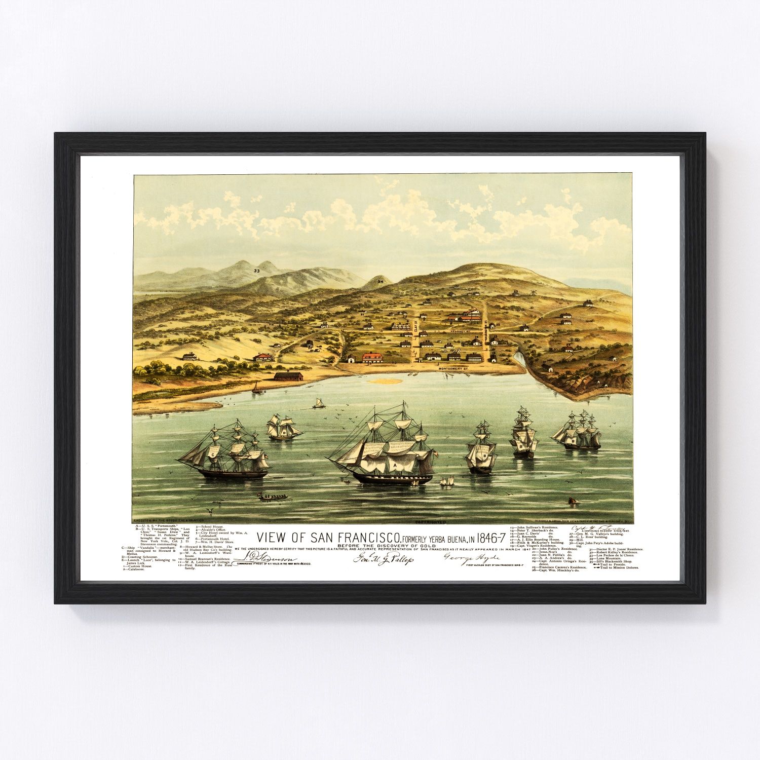 vintage map of San Francisco, California, 1884