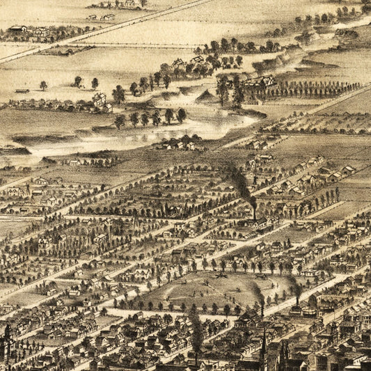 Vintage Map of San Jose, California, 1869