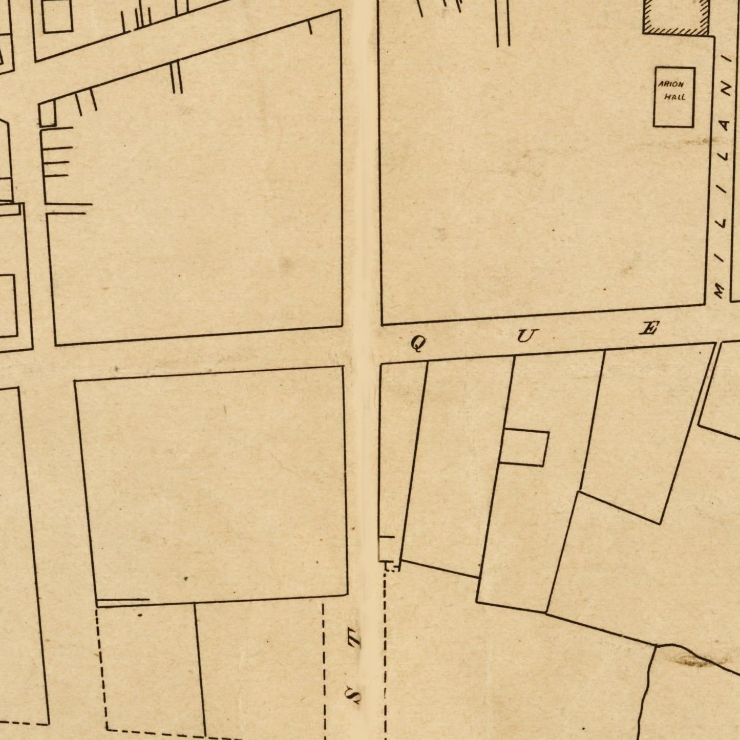 Vintage Map of Honolulu, Hawaii, 1893