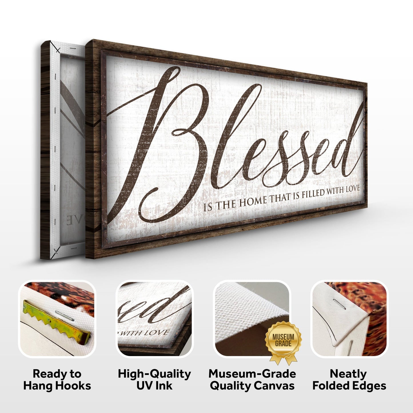 Blessed Is the Home Filled With Love Canvas Wall Art