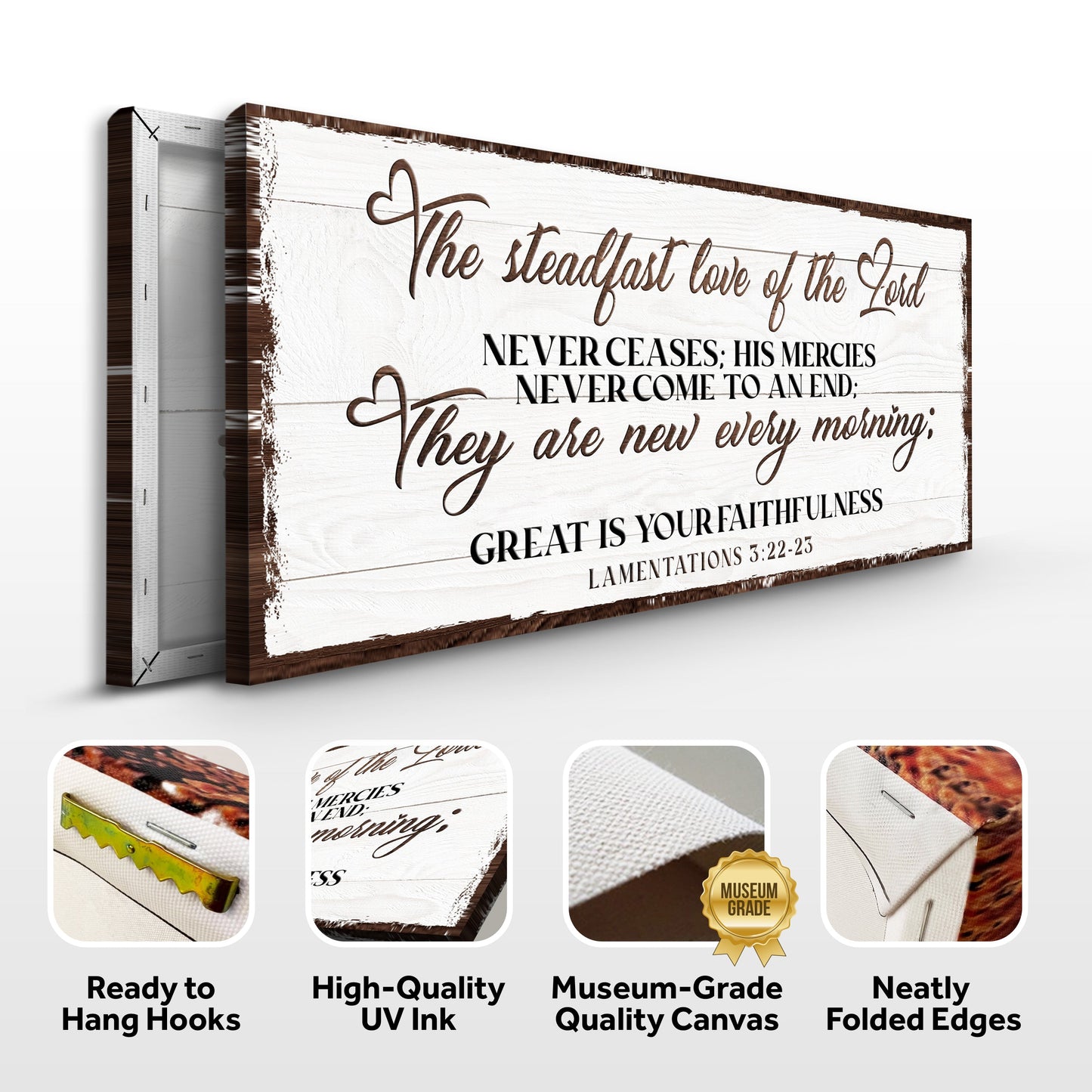 Steadfast Love of the Lord Lamentations 3 Faith Canvas IV
