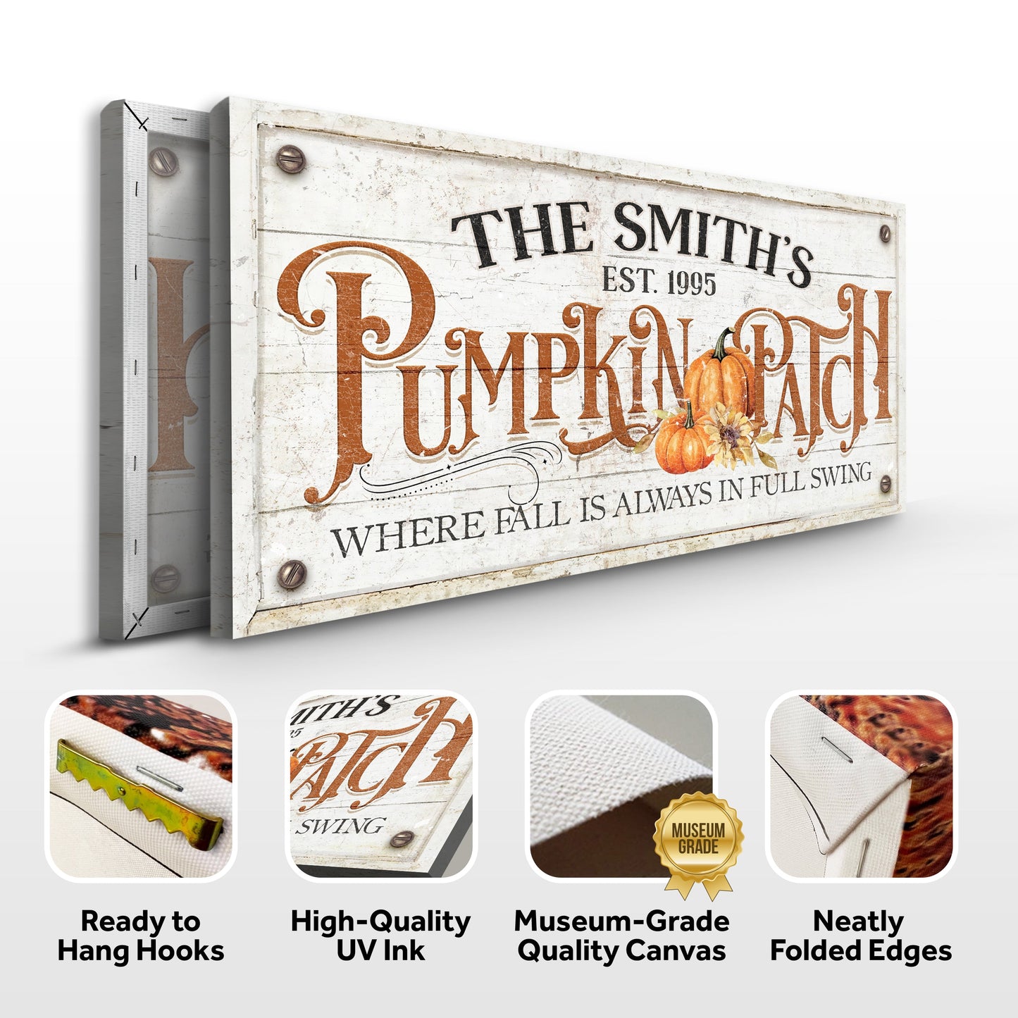 Where Fall Is Always In Full Swing Pumpkin Patch Canvas Sign