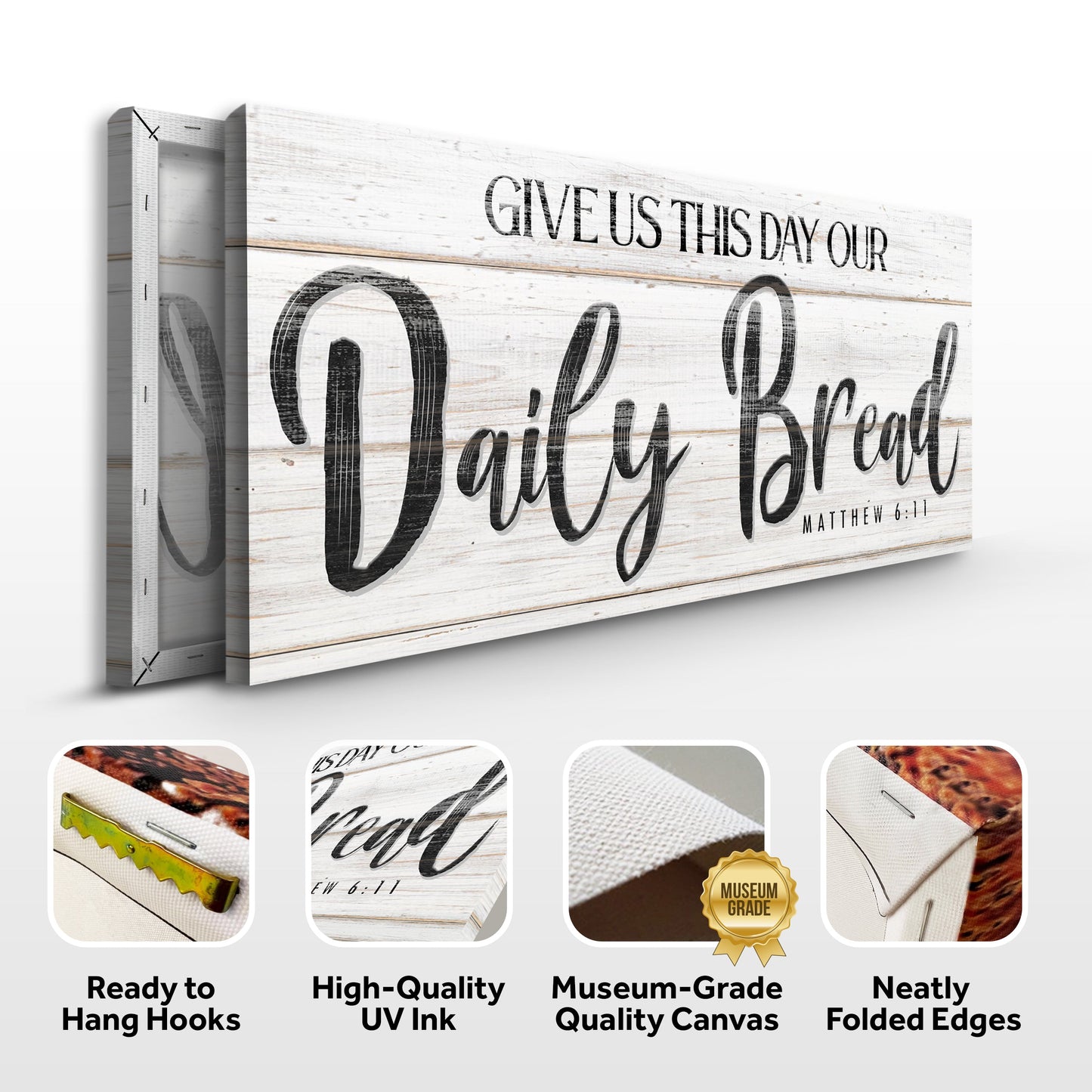Give Us This Day Our Daily Bread Faith Canvas Sign - Style II