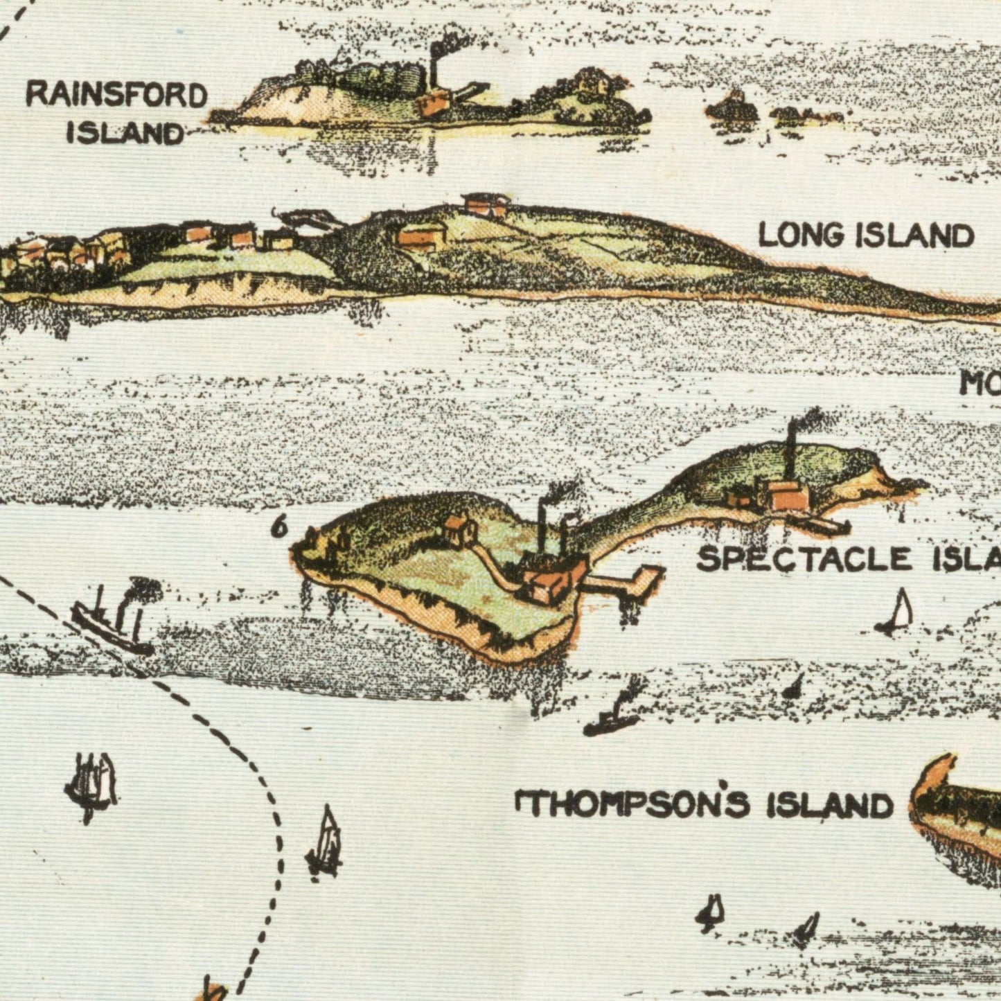 Vintage Map of Boston Harbor, Massachusetts, 1920
