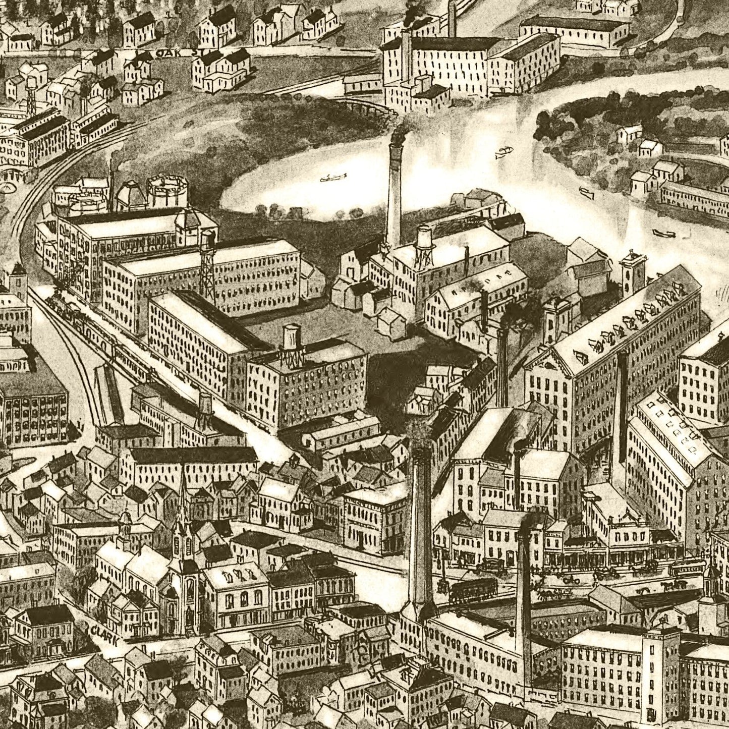 Vintage Map of Amesbury, Massachusetts, 1914