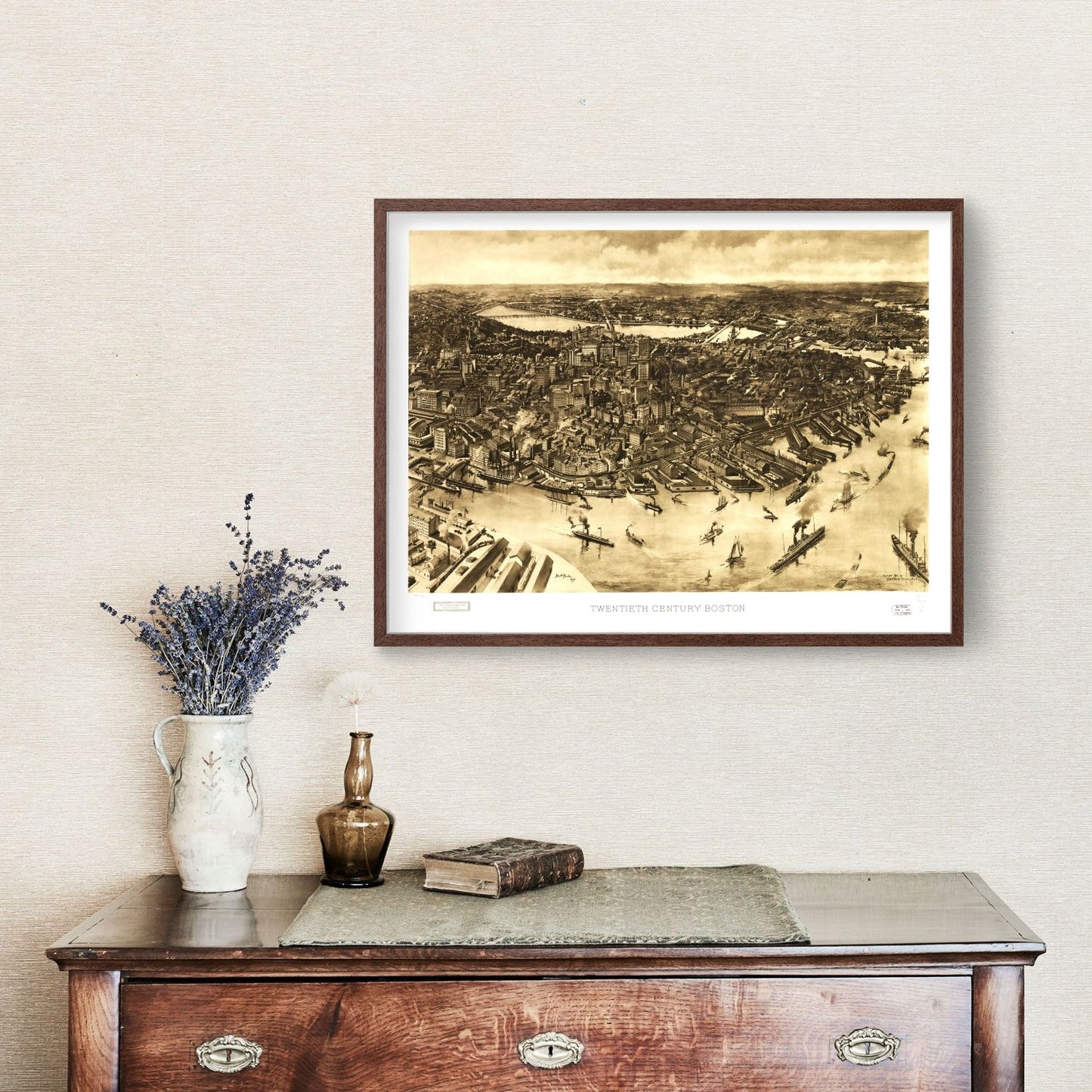 Vintage Map of Boston Massachusetts 1905 Wall Art