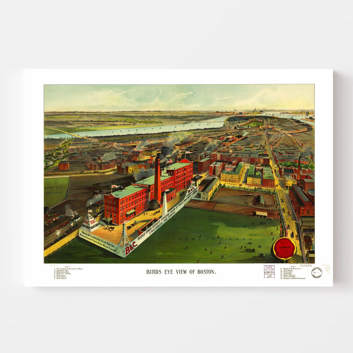 Vintage Map of Boston, Massachusetts, 1902