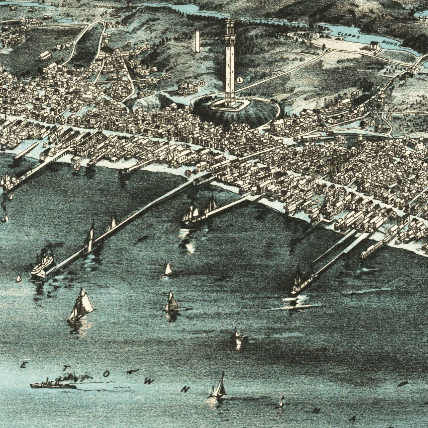 Vintage Map of Provincetown, Massachusetts, 1910