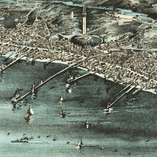 Vintage Map of Provincetown, Massachusetts, 1910