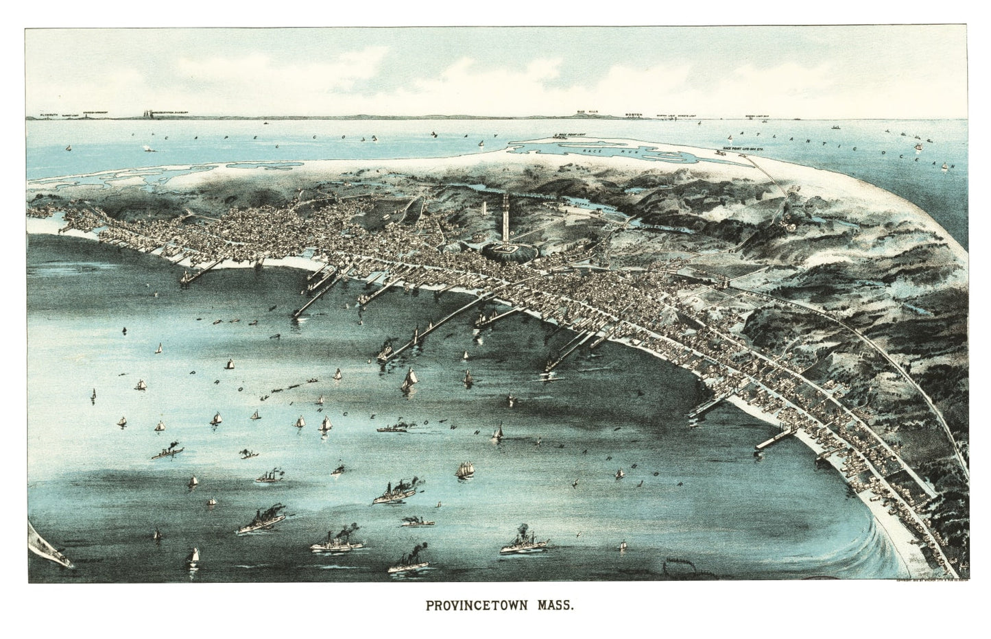 Vintage Map of Provincetown, Massachusetts, 1910