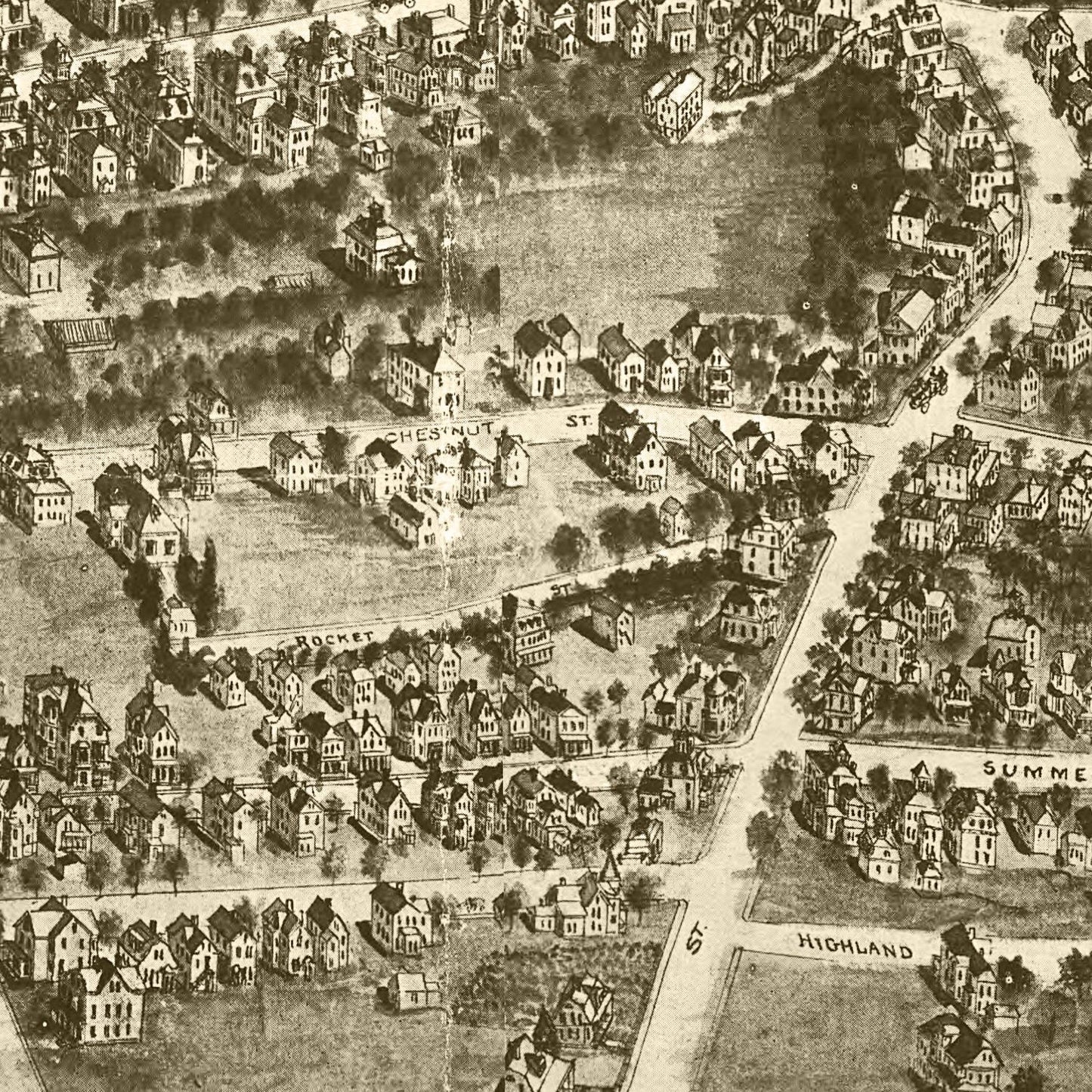 Vintage Map of Westerly, Rhode Island 1911