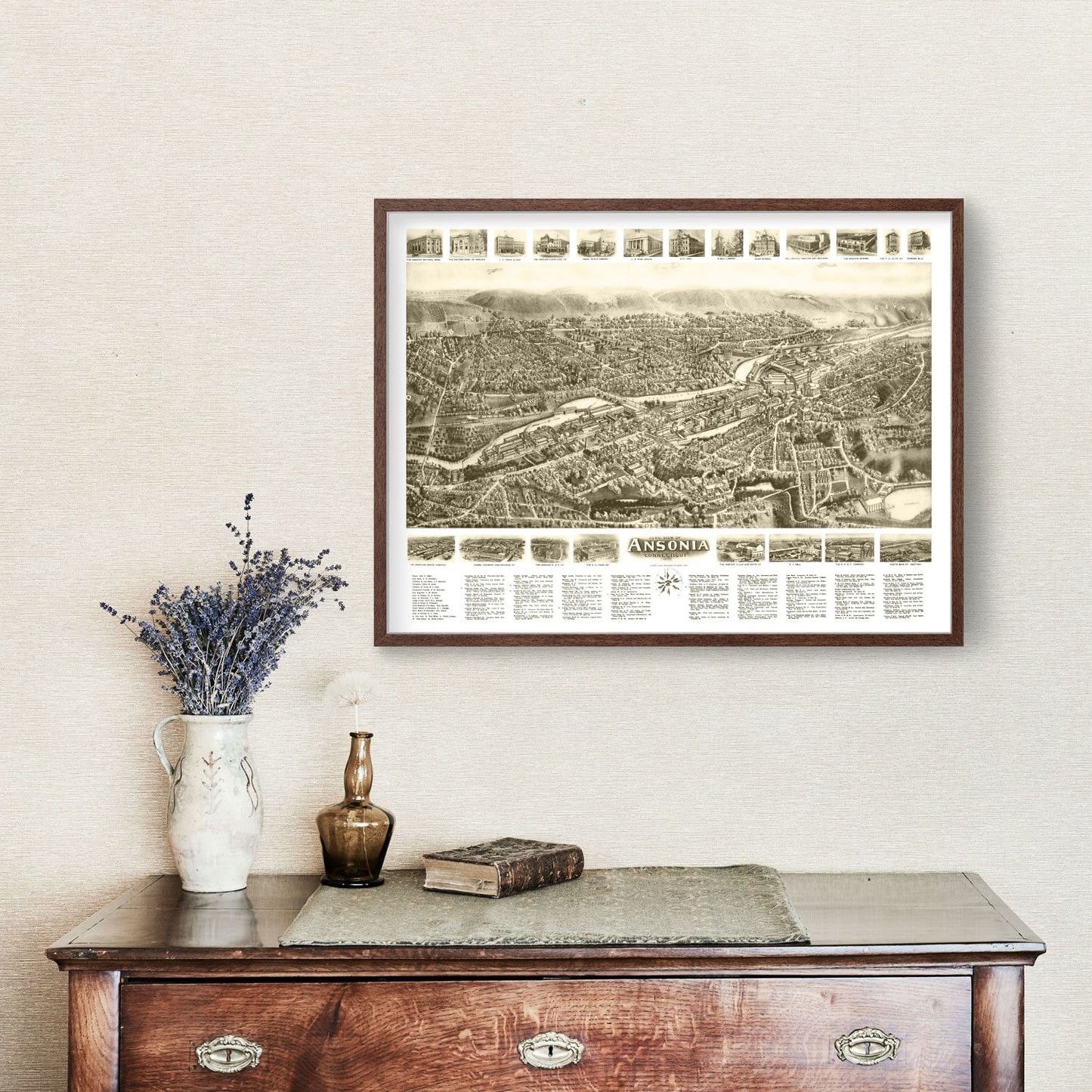 Vintage Map of Ansonia, Connecticut, 1921