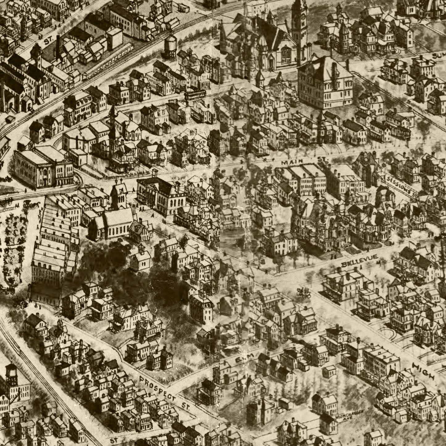 Vintage Map of Bristol, Connecticut, 1906