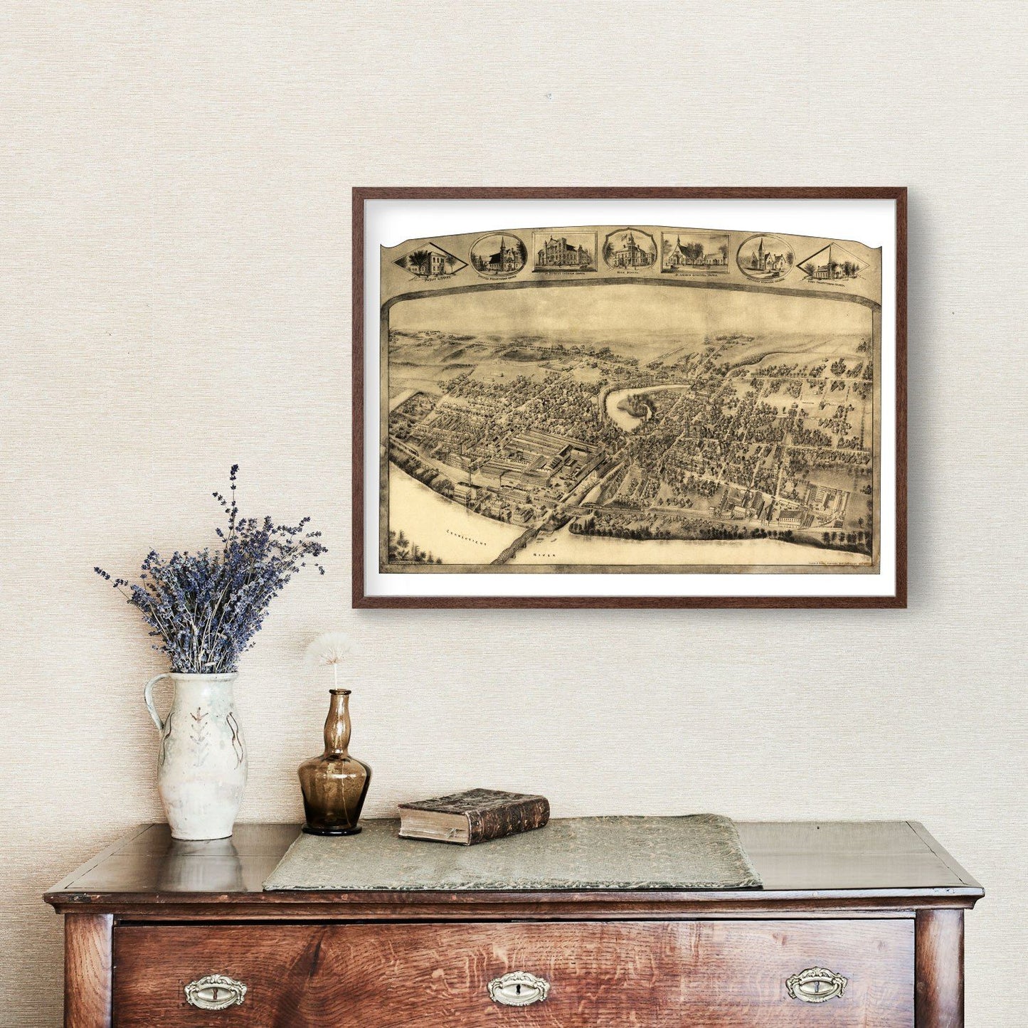 Vintage Map of Thompsonville, Enfield, Connecticut, 1908