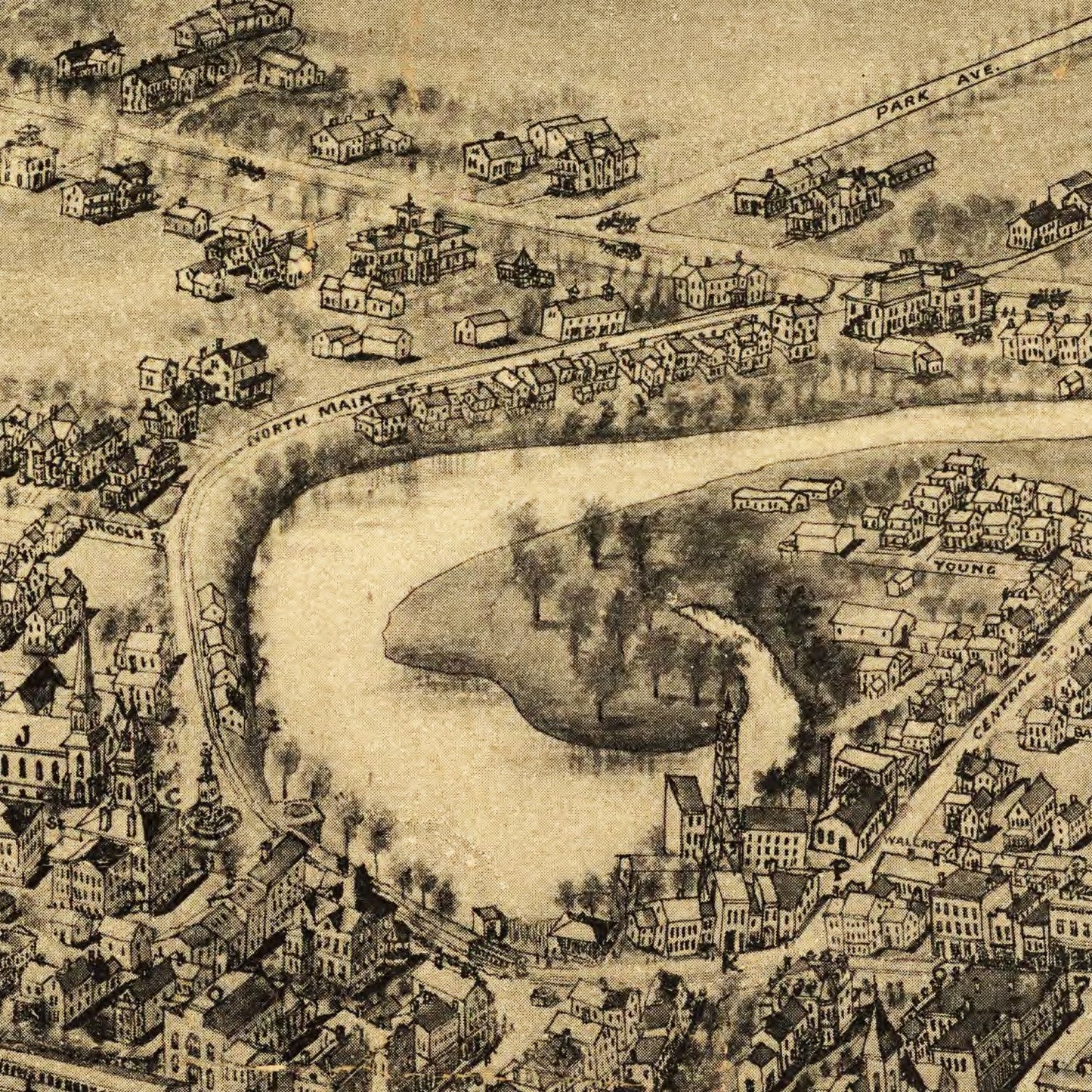 Vintage Map of Thompsonville, Enfield, Connecticut, 1908