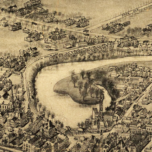 Vintage Map of Thompsonville, Enfield, Connecticut, 1908