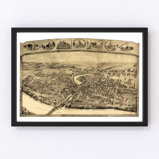 Vintage map of Thompsonville, Enfield, Connecticut, 1908