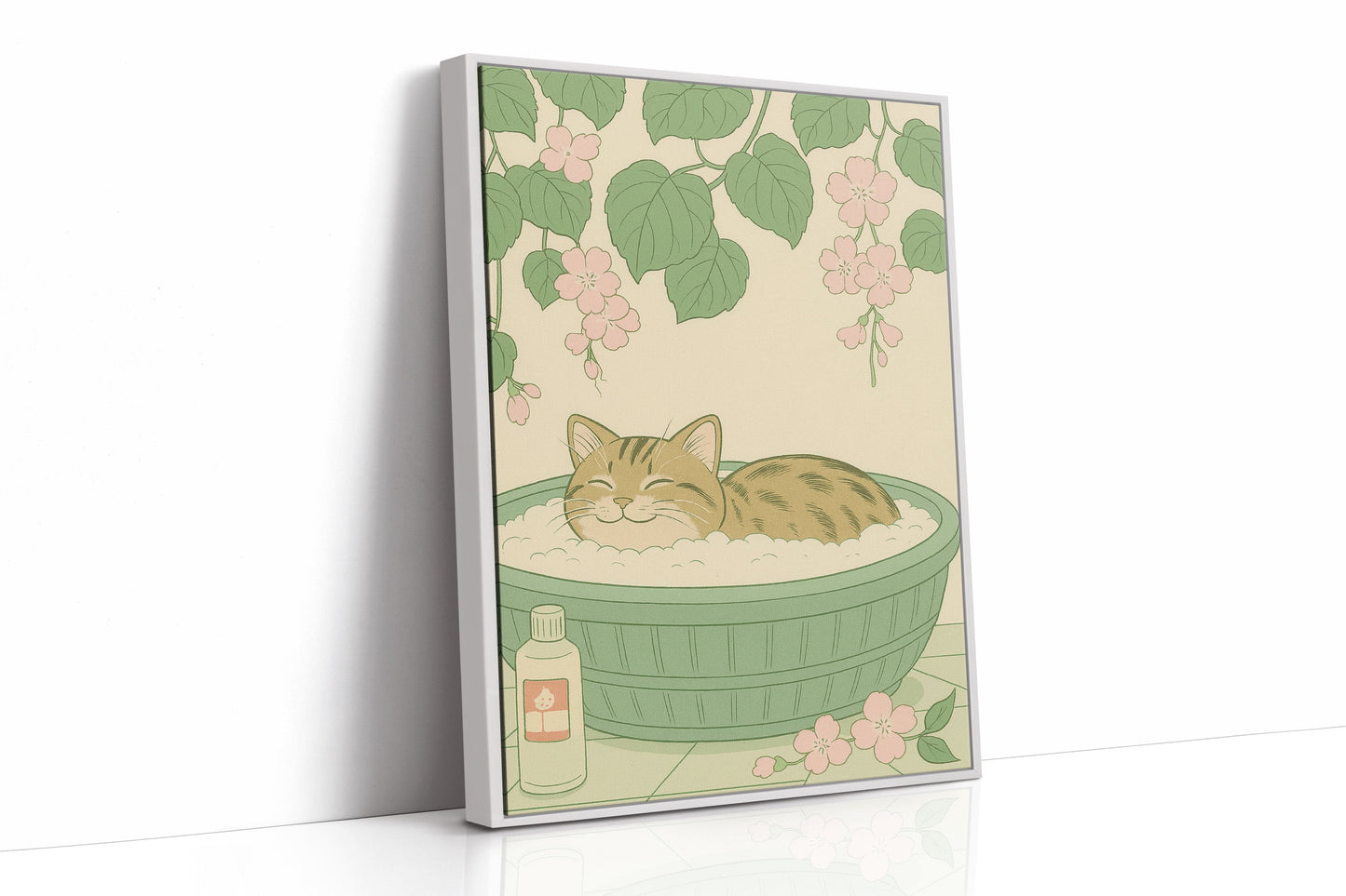 Soak and Purr Cat Spa Dreams Wall Art Print