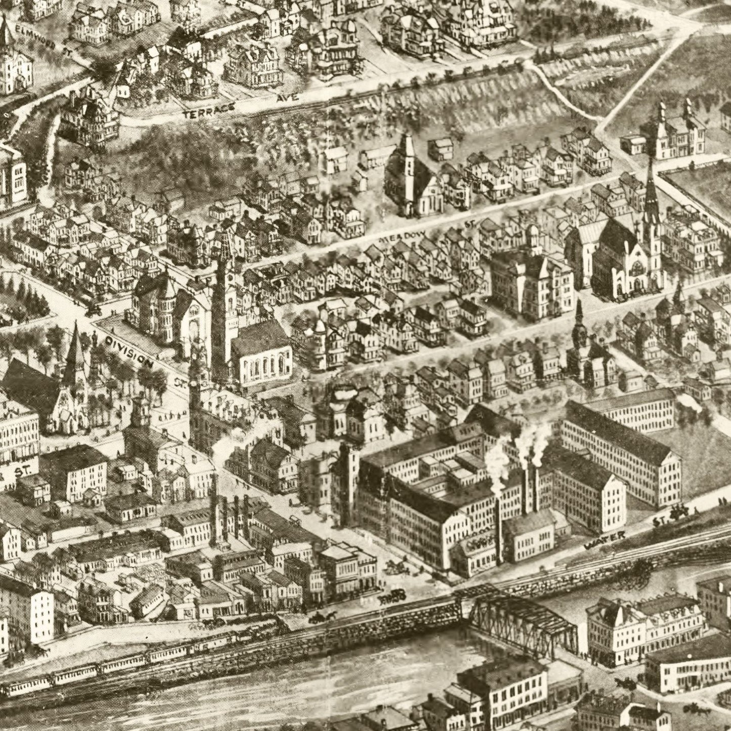 Vintage Map of Naugatuck, Connecticut, 1906